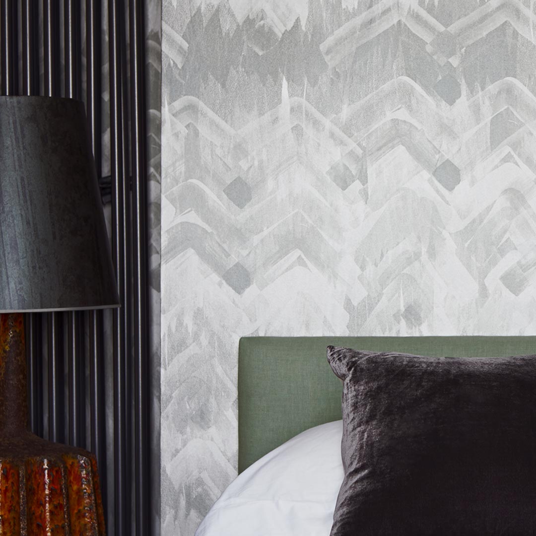 Brushed Herringbone Wallpaper Black - 17 Patterns