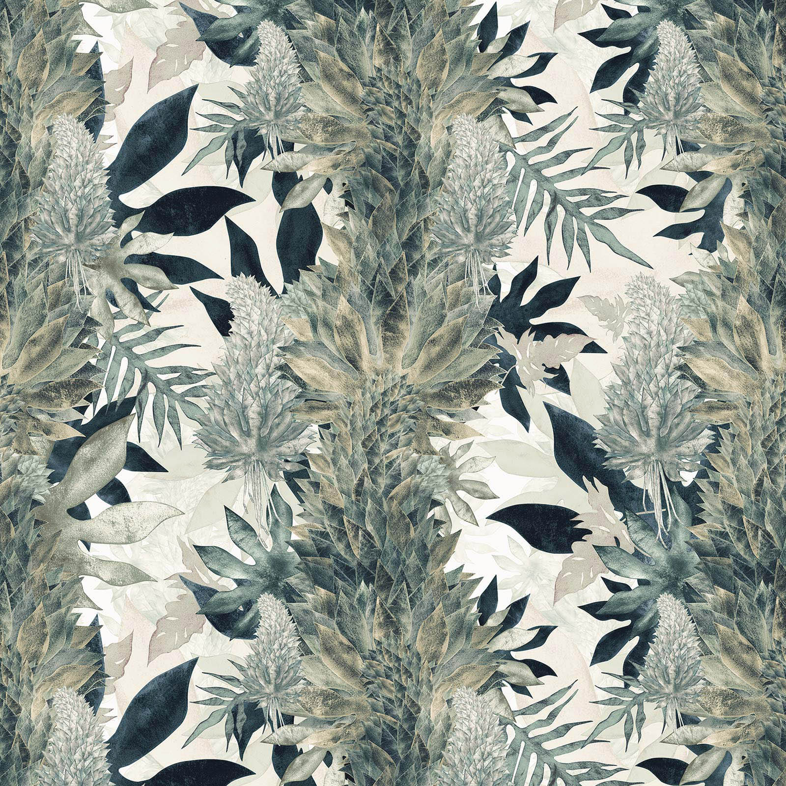 Kimolia Wallpaper Green from 17 Patterns, Botanical Wallcovering