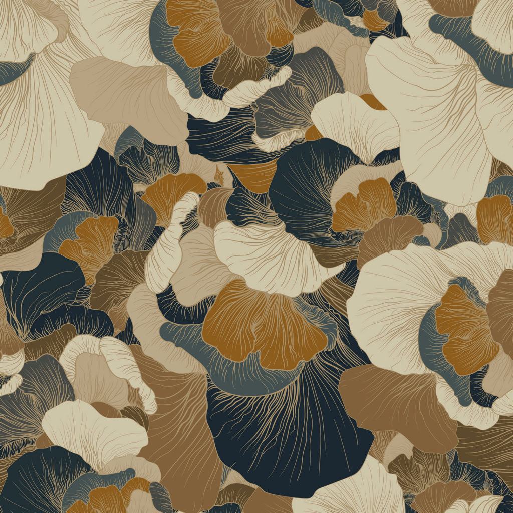 Venation Wallpaper Gold from 17 Patterns, Botanical Wallcovering